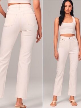 Abercrombie & Fitch The Ultra High Rise Ankle Straight Jeans NWT Size 24 Short
